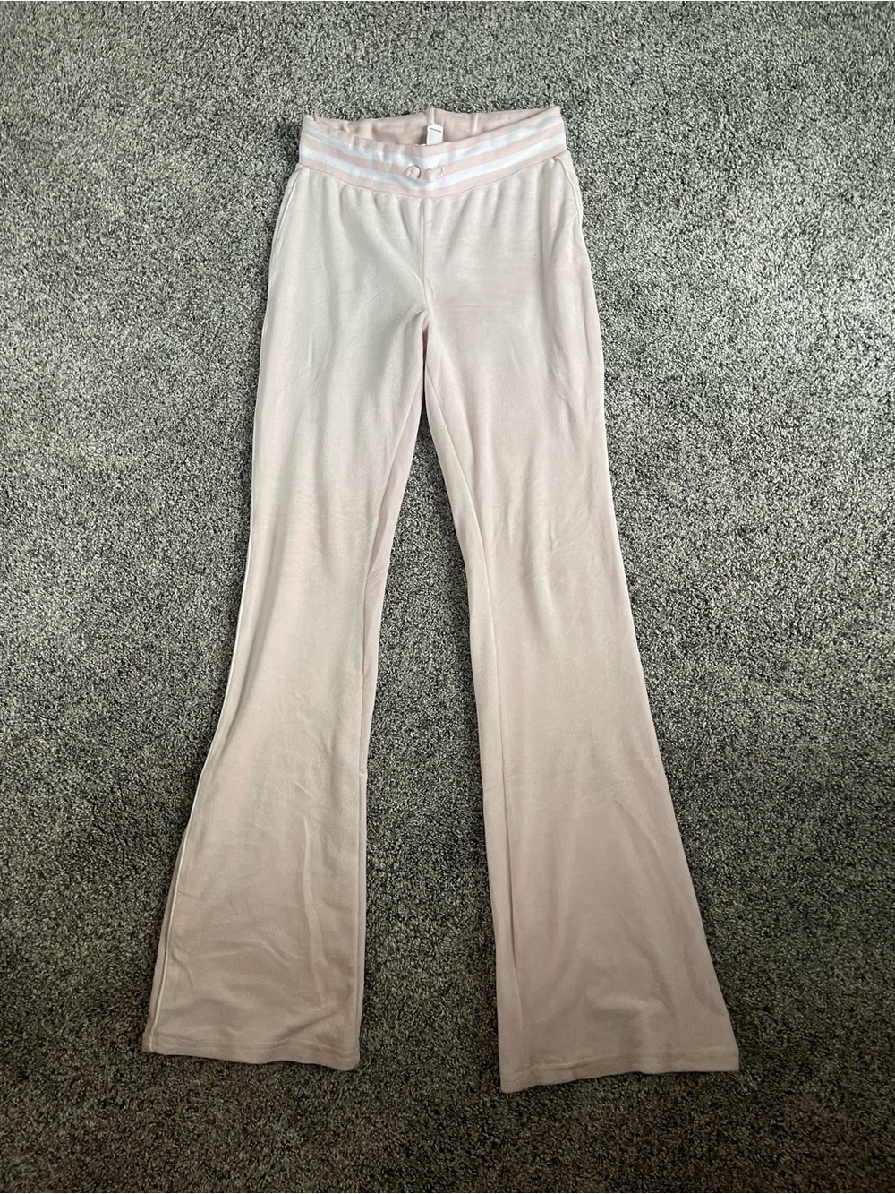 Light Blush Knit Flare Lounge Pants